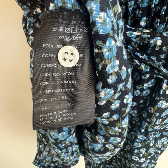 Faithfull the Brand Oslo Ditzy Blossom Village Blue Floral Mini Wrap Dress Us 4 - Picture 14 of 15